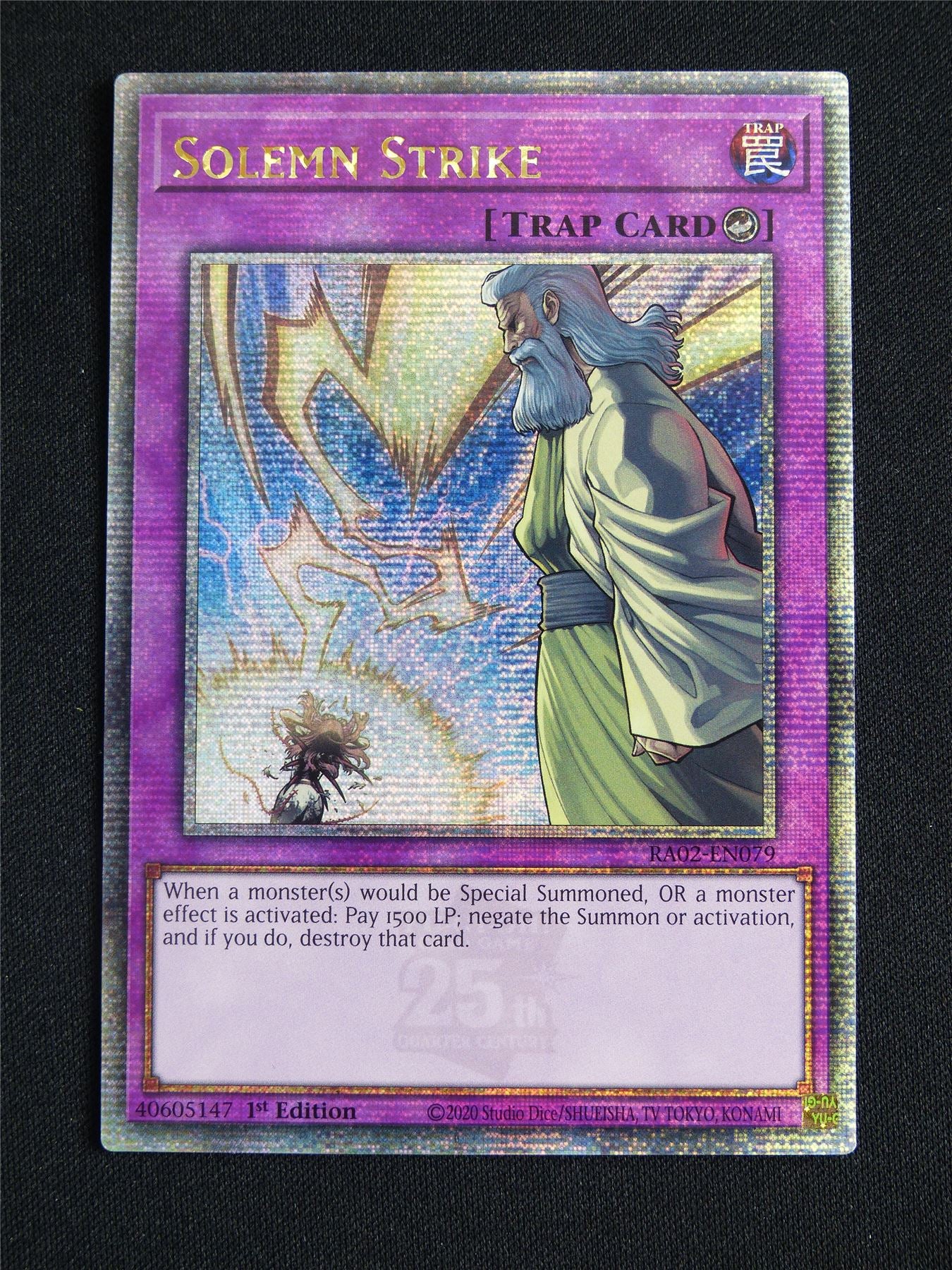Solemn Strike RA02 Quarter Century Rare - 1st ed Yugioh Card #5G3