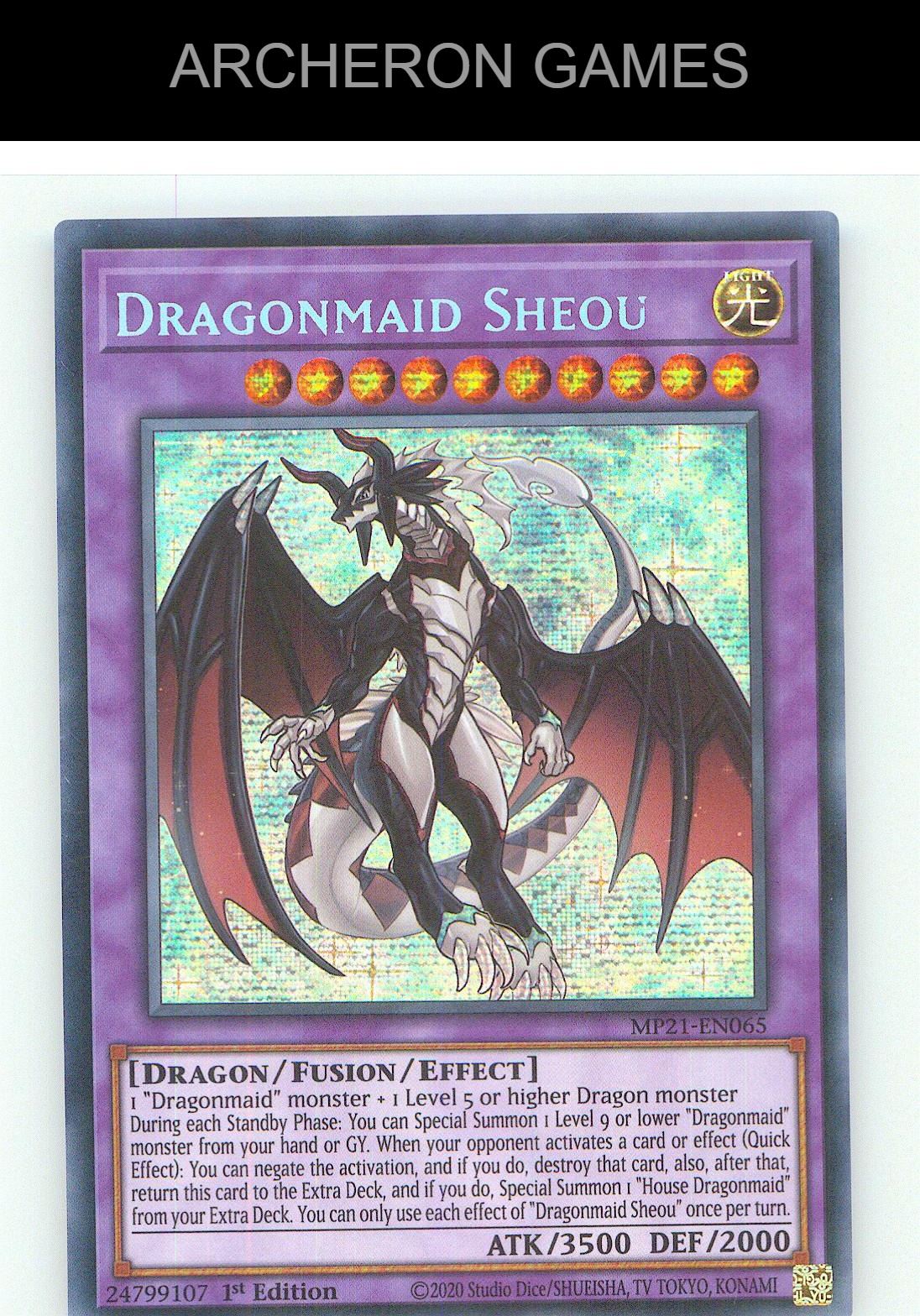 Dragonmaid Sheou Prismatic Secret Rare YUGIOH Card 1st Edition