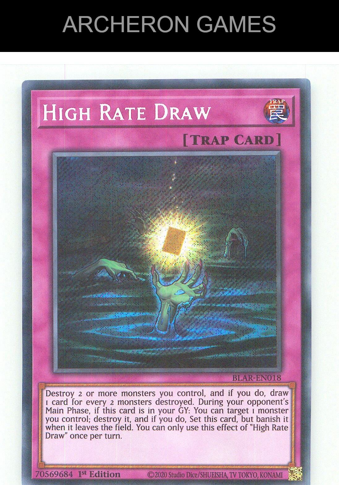 High Rate Draw SEC YUGIOH Card 1st Edition