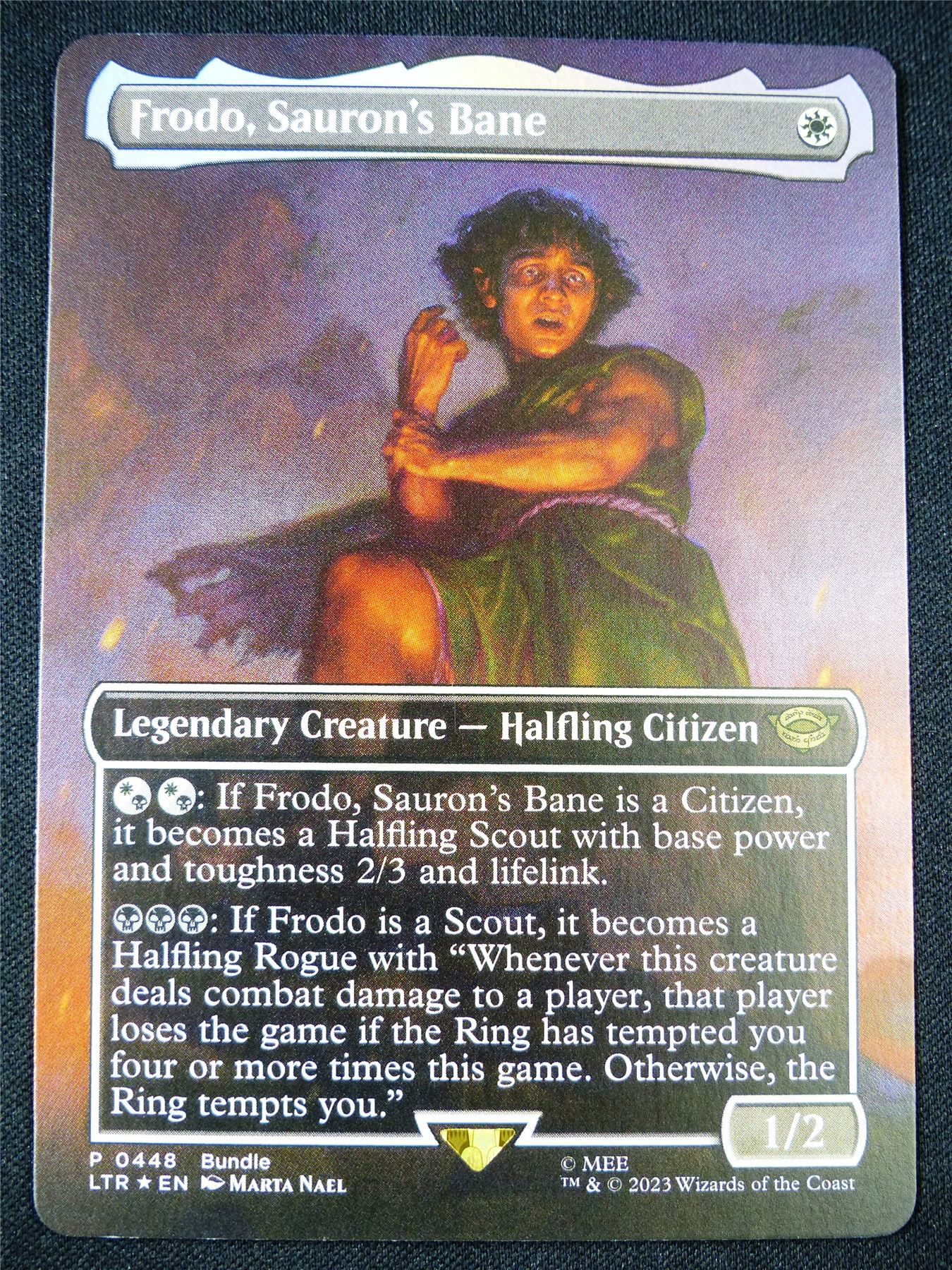 Frodo, Sauron's Bane extended art Foil - Mtg Card #3DF