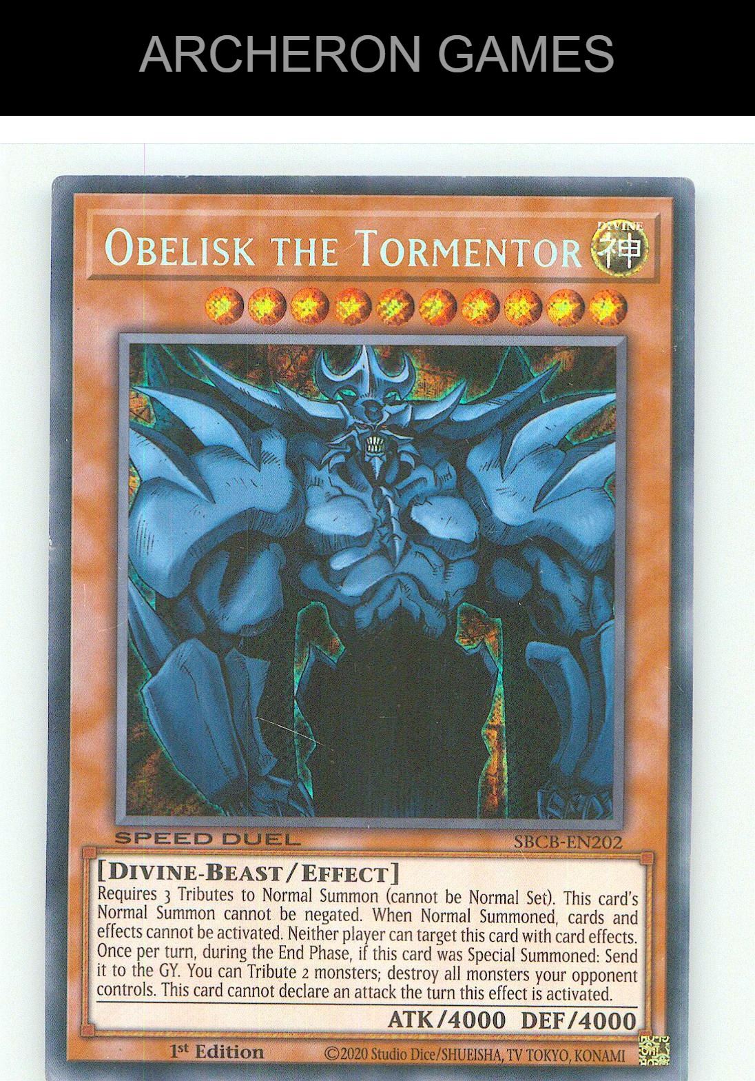 Obelisk the Tormentor SEC YUGIOH Card 1st Edition