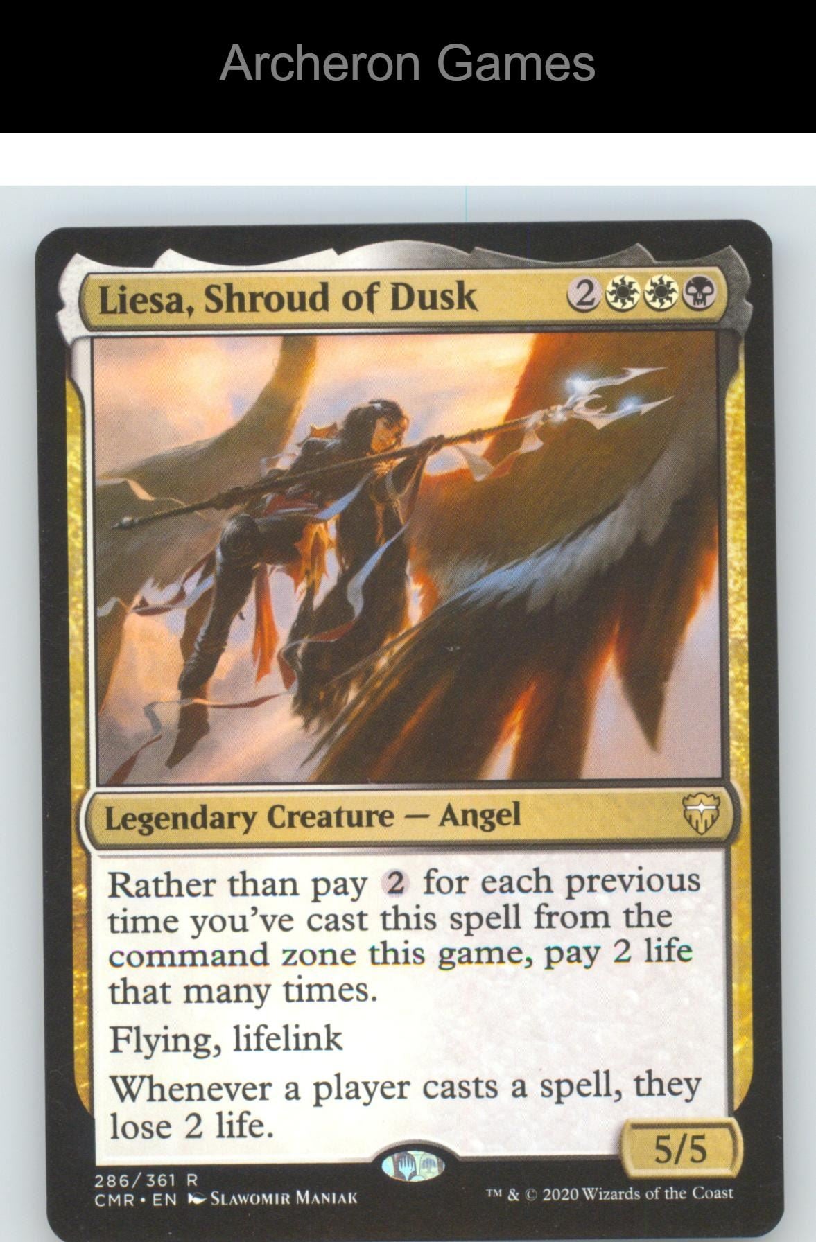 Liesa, Shroud of Dusk CMR 286 R MTG Card Commander Legends