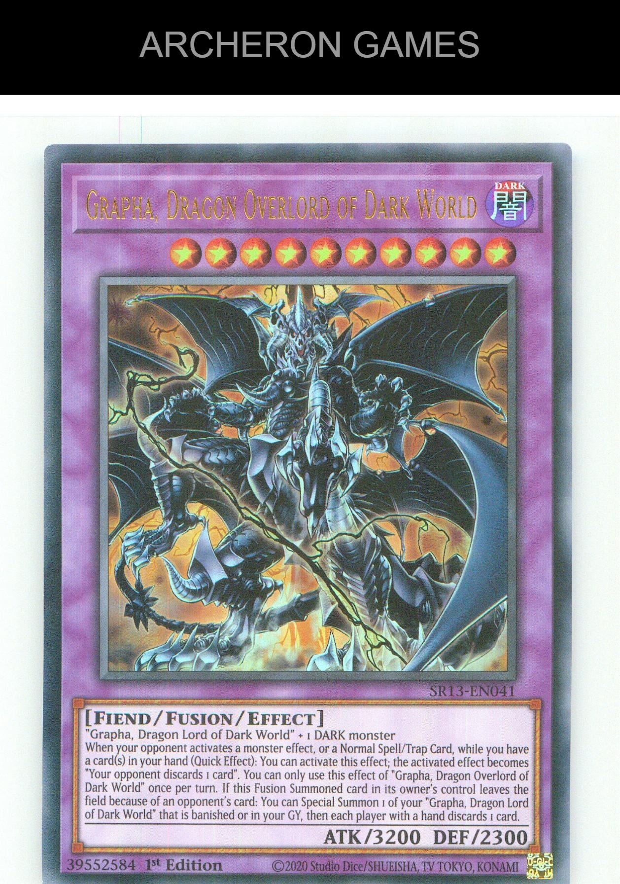 Grapha, Dragon Overlord of Dark World UR YUGIOH Card 1st Edition