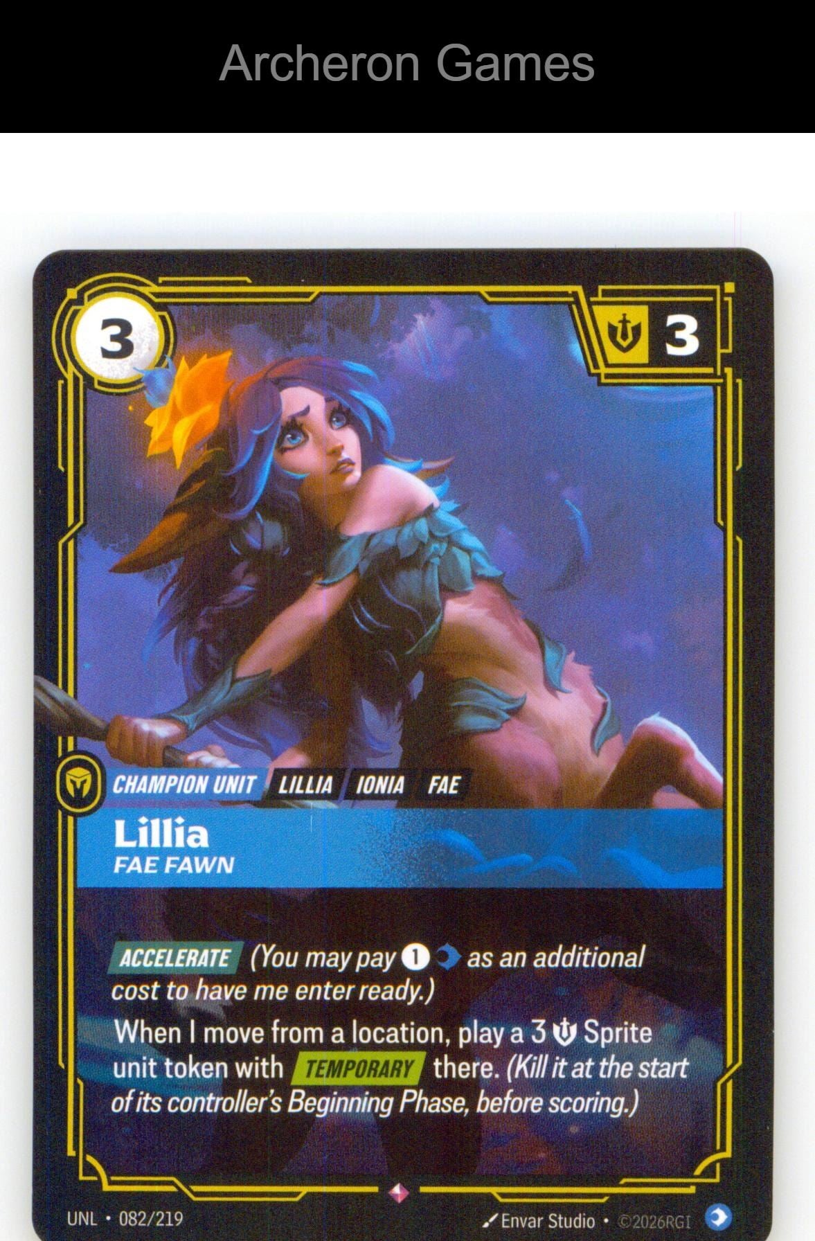 Lillia - Fae Fawn UNL 082/219 R Unleashed Riftbound Card