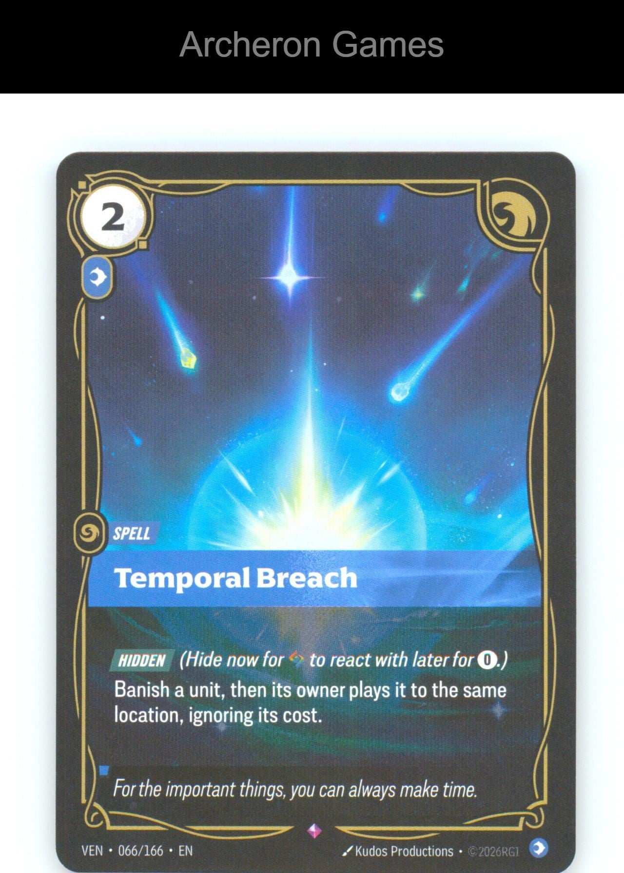 Temporal Breach VEN 066/166 R Vendetta Riftbound Card Foil