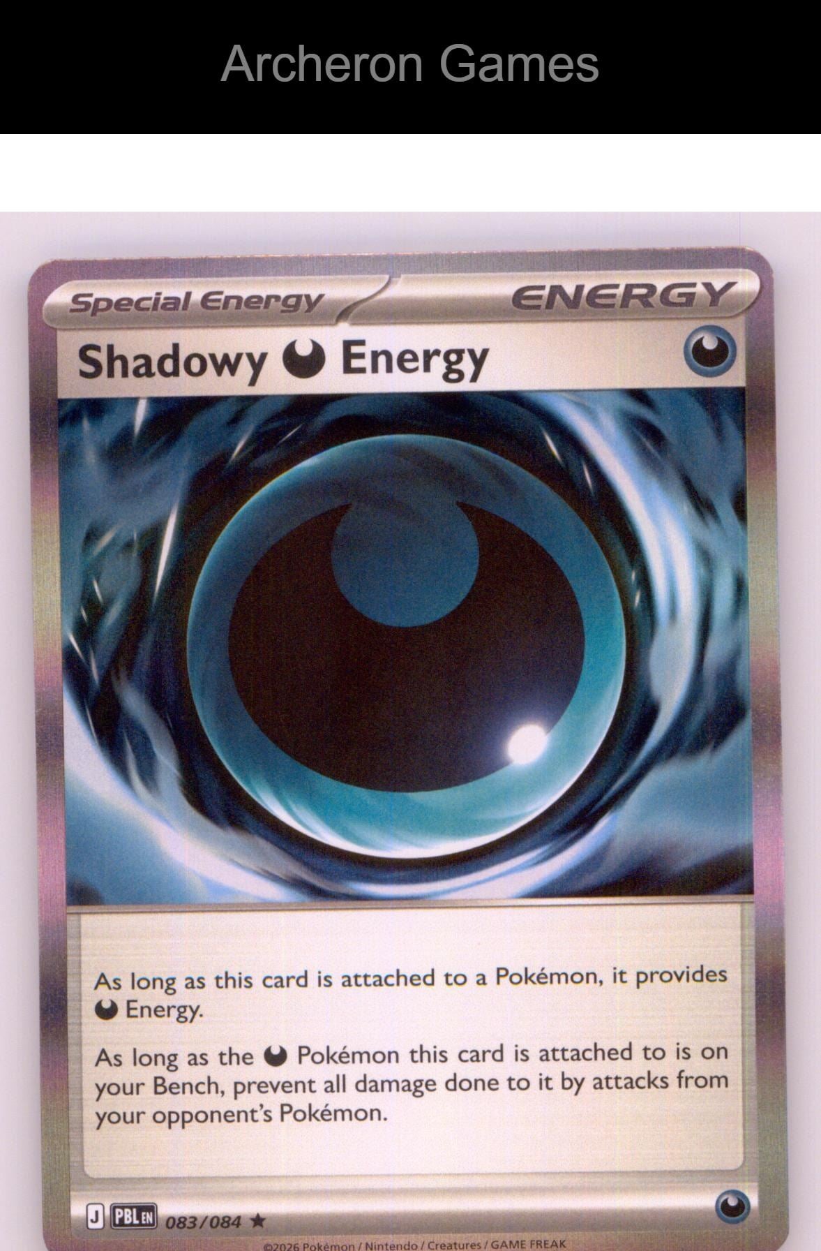 Pokemon Card Shadowy Darkness Energy ME05 083/084 HOLO R Pitch Black