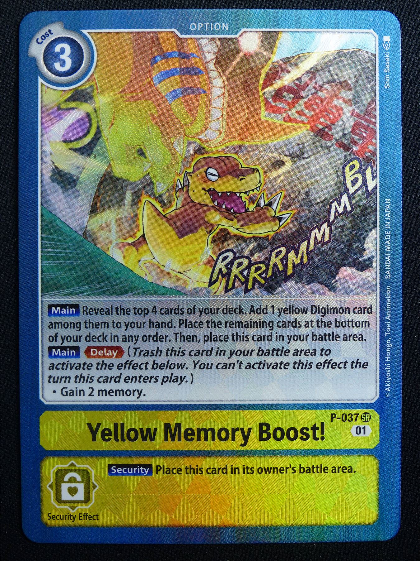 Yellow Memory Boost! P-037 SR Foil - Digimon Card #2ZC