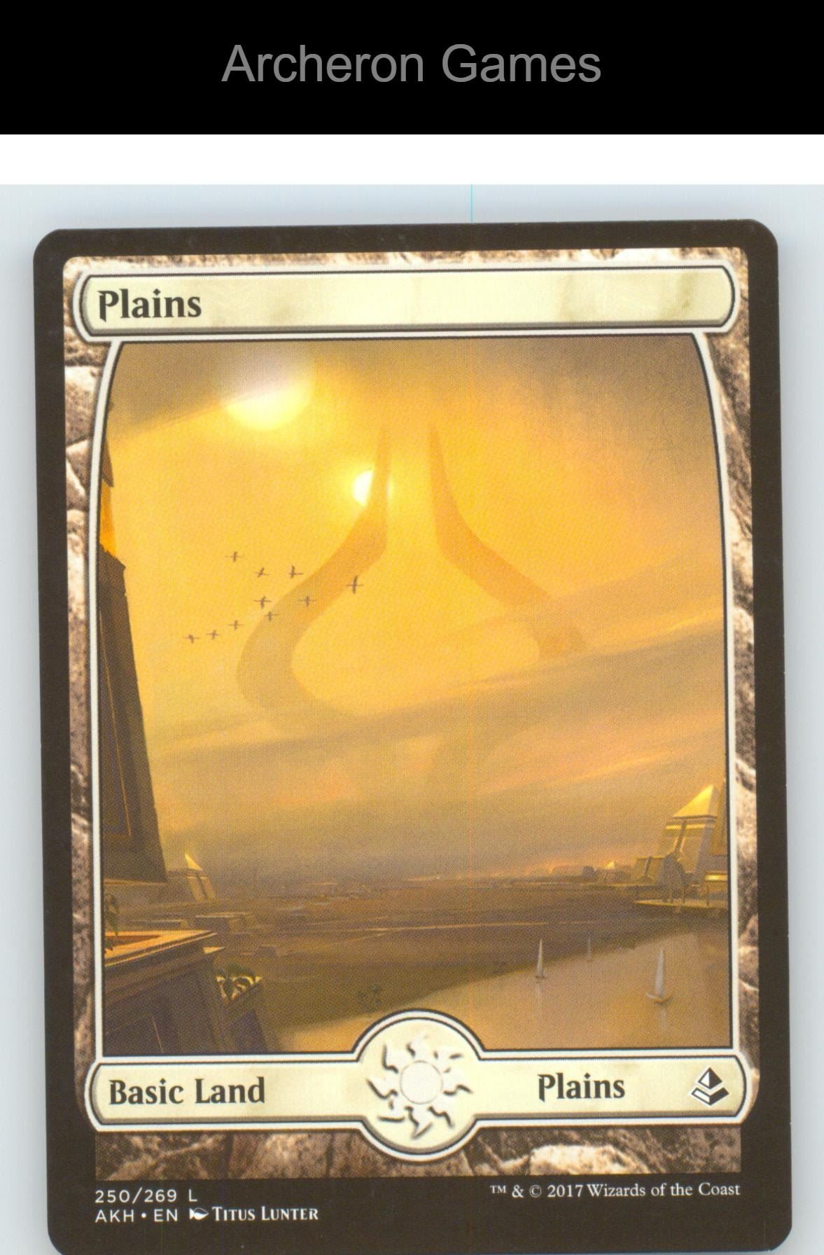 Plains (250) - Full Art AKH 250 Land MTG Card Amonkhet
