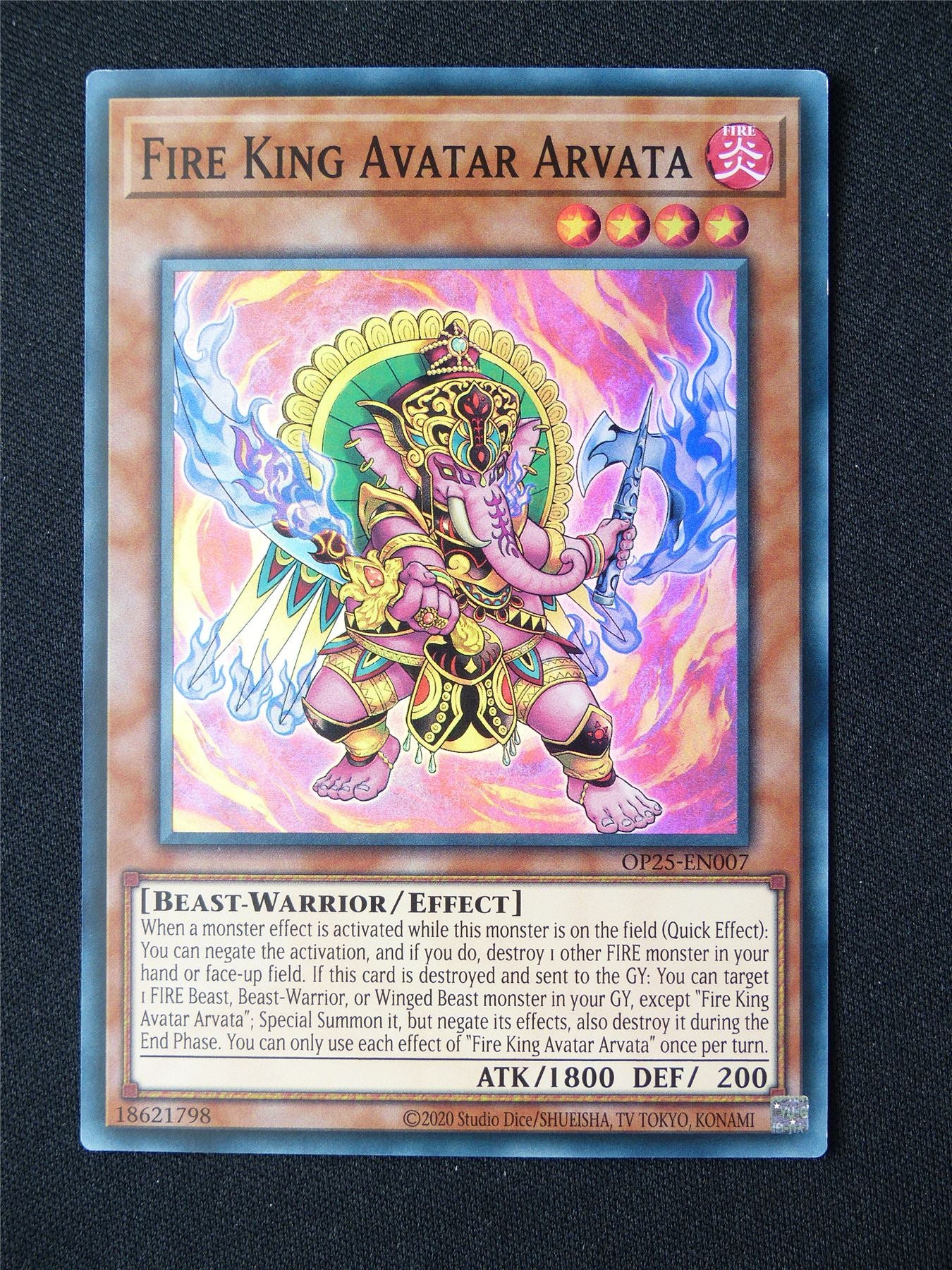 Fire King Avatar Arvata OP25 Super Rare - Yugioh Card #92O