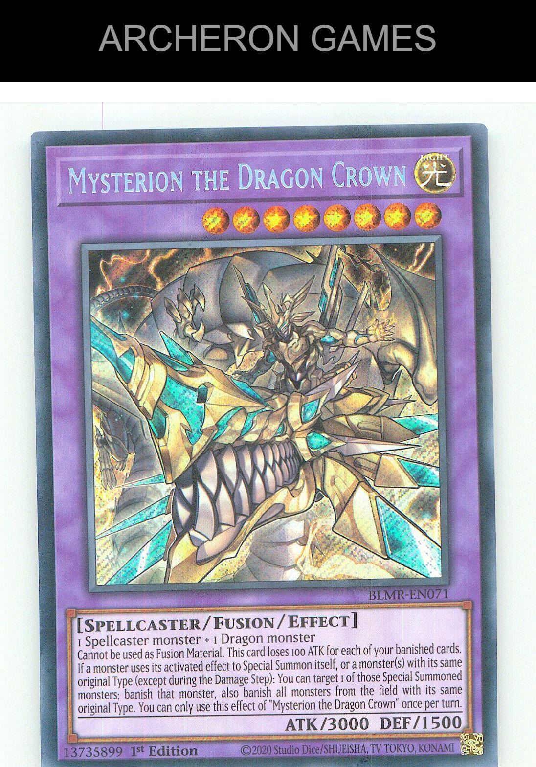 Mysterion the Dragon Crown SEC YUGIOH Card 1st Edition