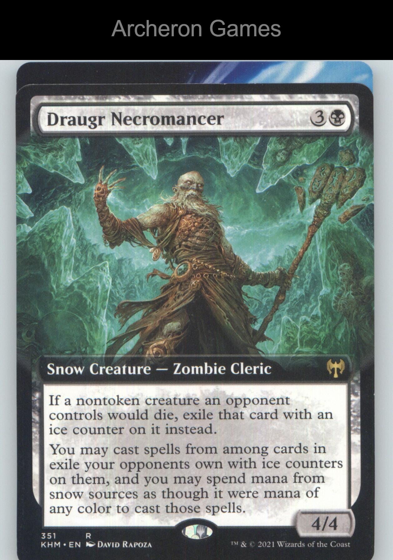 Draugr Necromancer (Extended Art) KHM 351 R MTG Card NM/EX+
