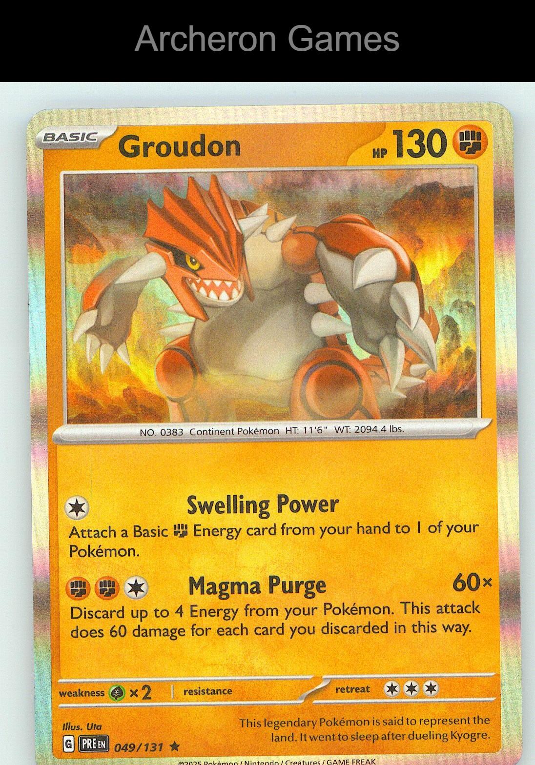 Pokemon Card Groudon PRE 049/131 HOLO R Prismatic Evolutions
