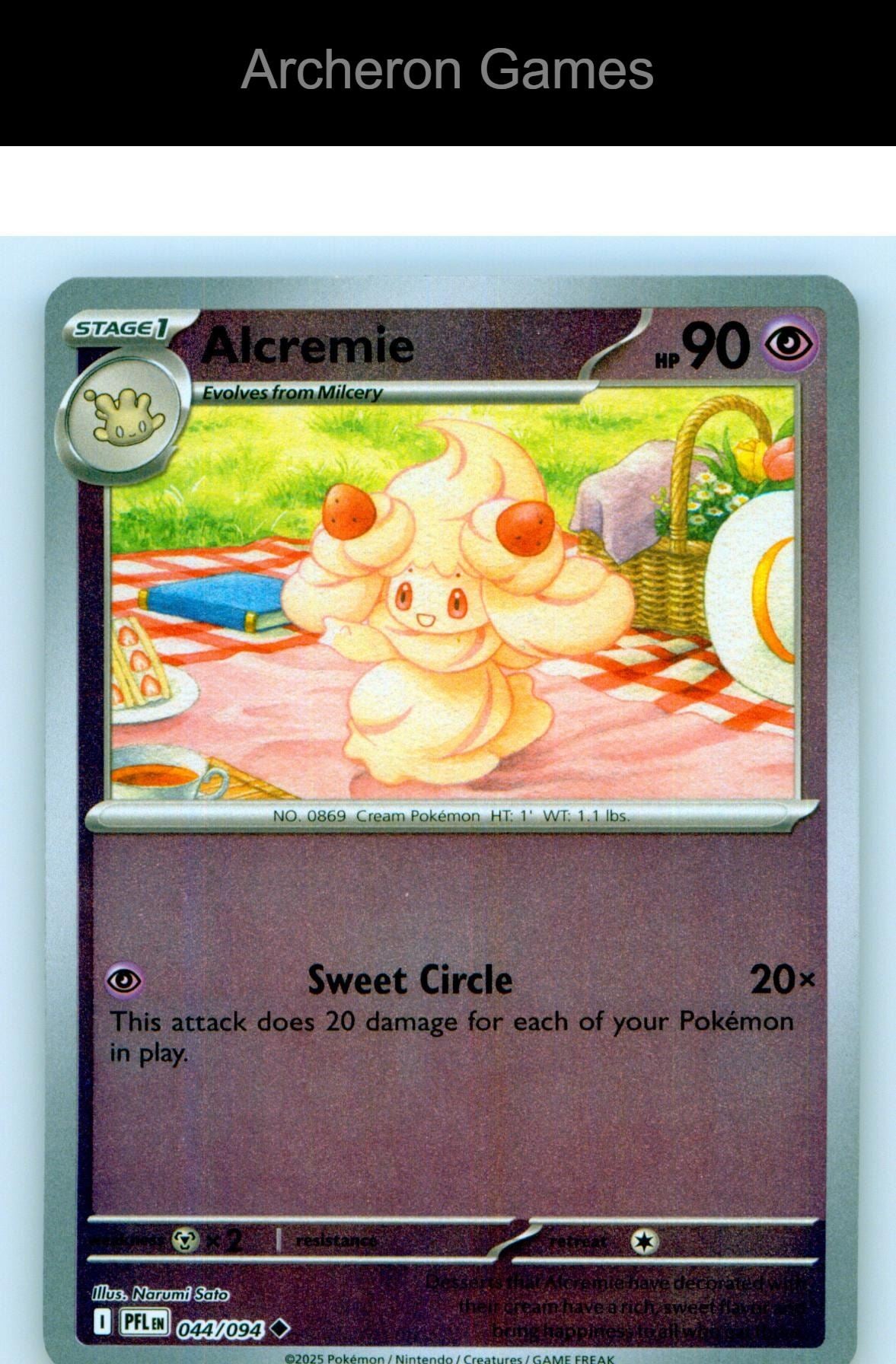 Pokemon Card Alcremie PFL 044/094 UC Phantasmal Flames Reverse Holo