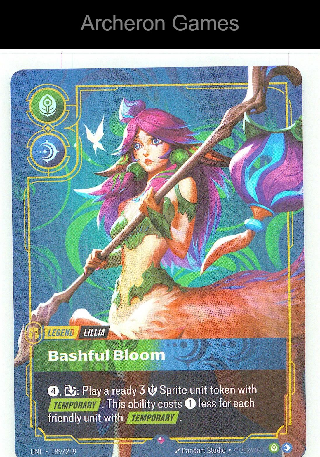 Lillia - Bashful Bloom UNL 189/219 R Unleashed Riftbound Card