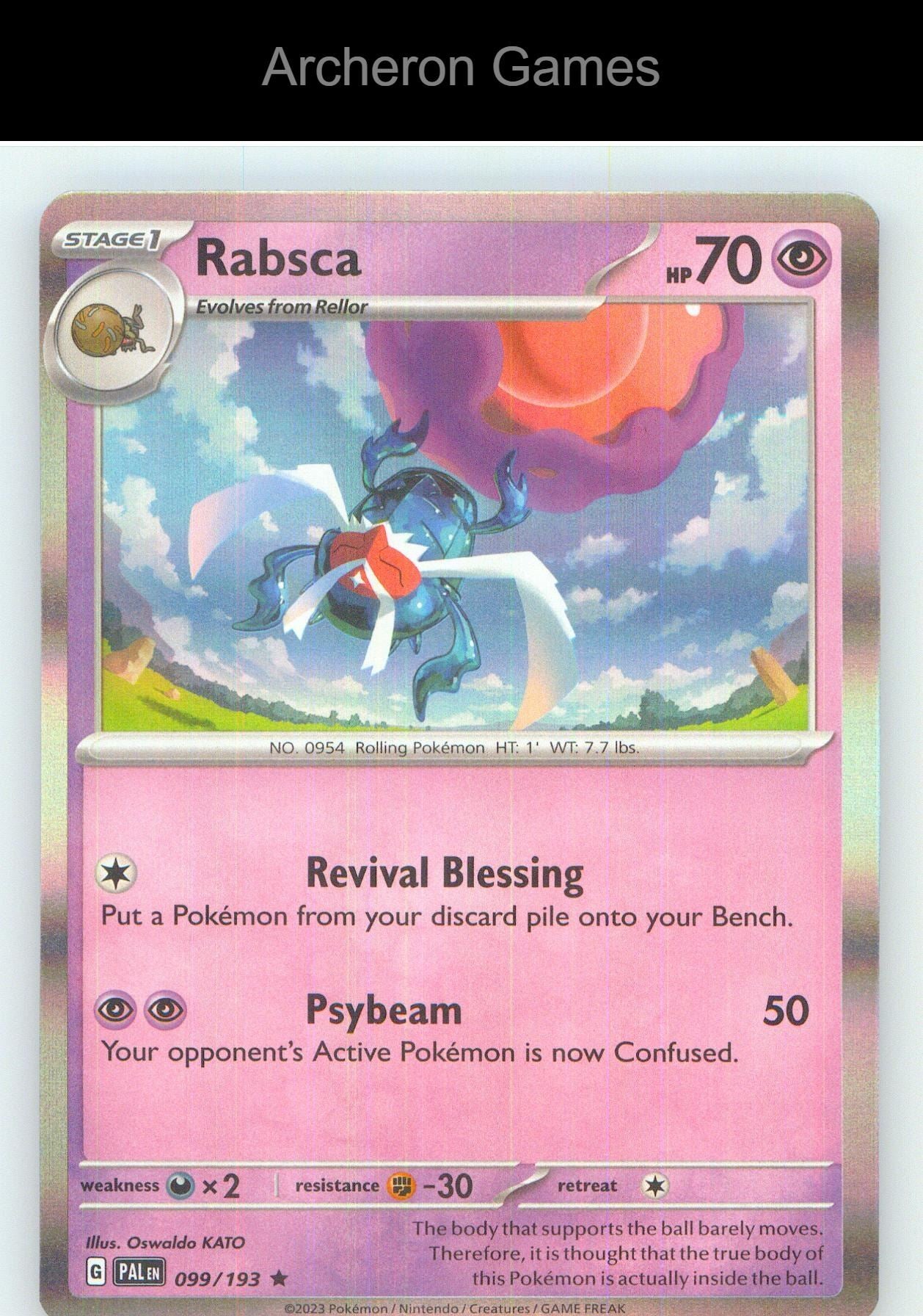Pokemon Card Rabsca PAL 099/193 R Paldea Evolved Holo