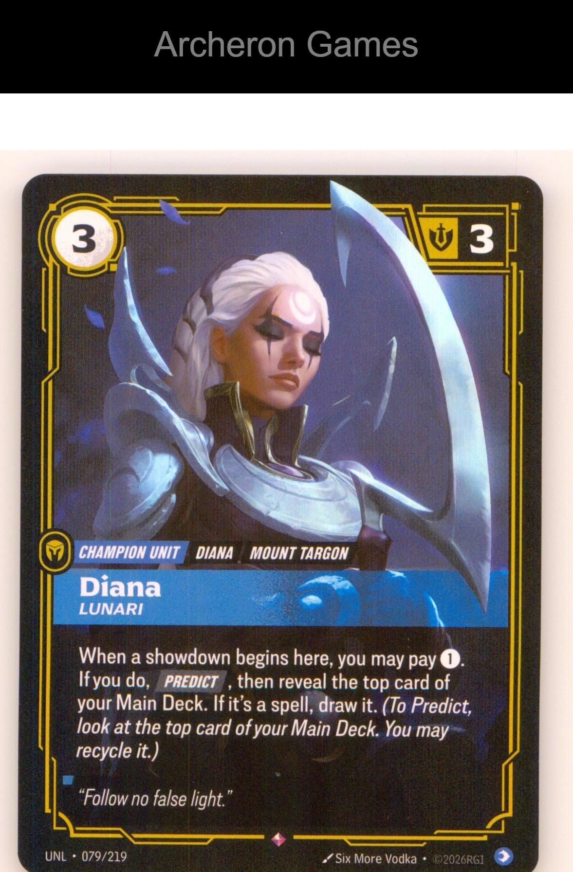 Diana - Lunari UNL 079/219 R Unleashed Riftbound Card