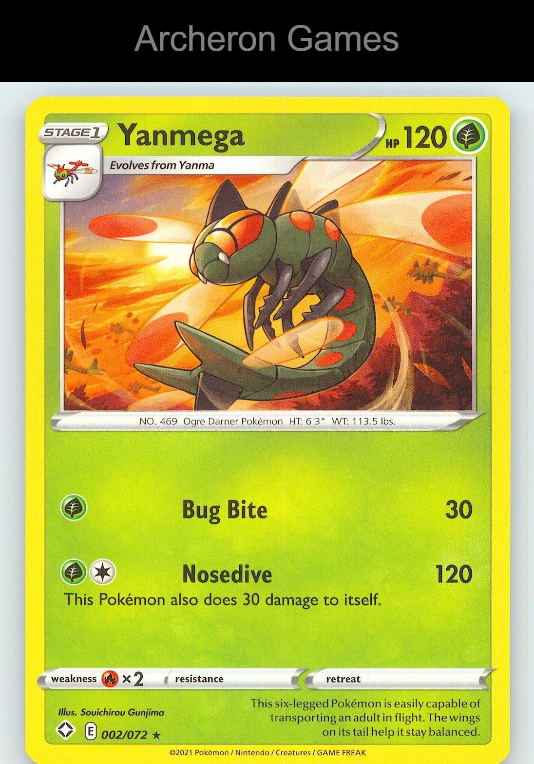 Pokemon Card Yanmega SHF 002/072 R Shining Fates