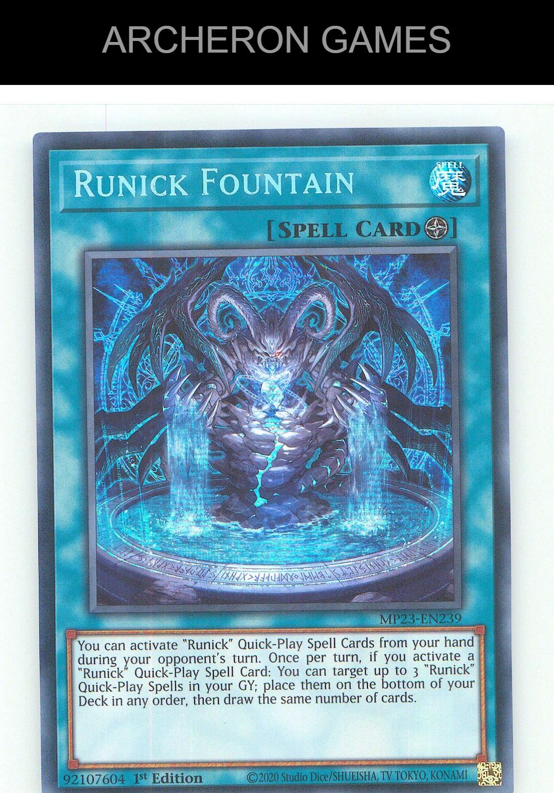 Runick Fountain Prismatic Secret Rare YUGIOH Card 1st Edition