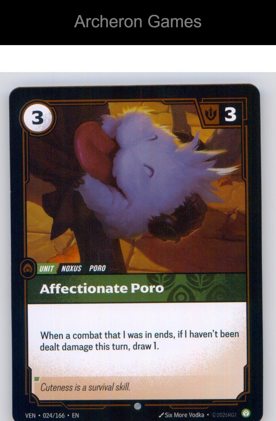 Affectionate Poro VEN 024/166 C Vendetta Riftbound Card