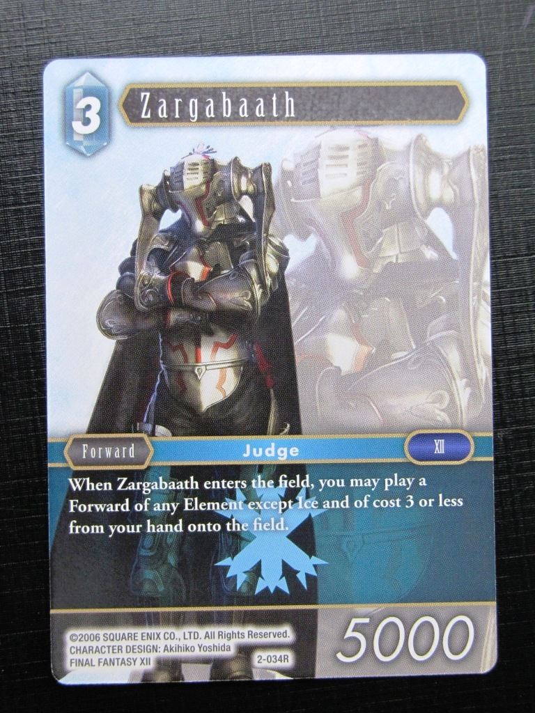 Final Fantasy Cards: ZARGABAATH 2-034R # 27G68