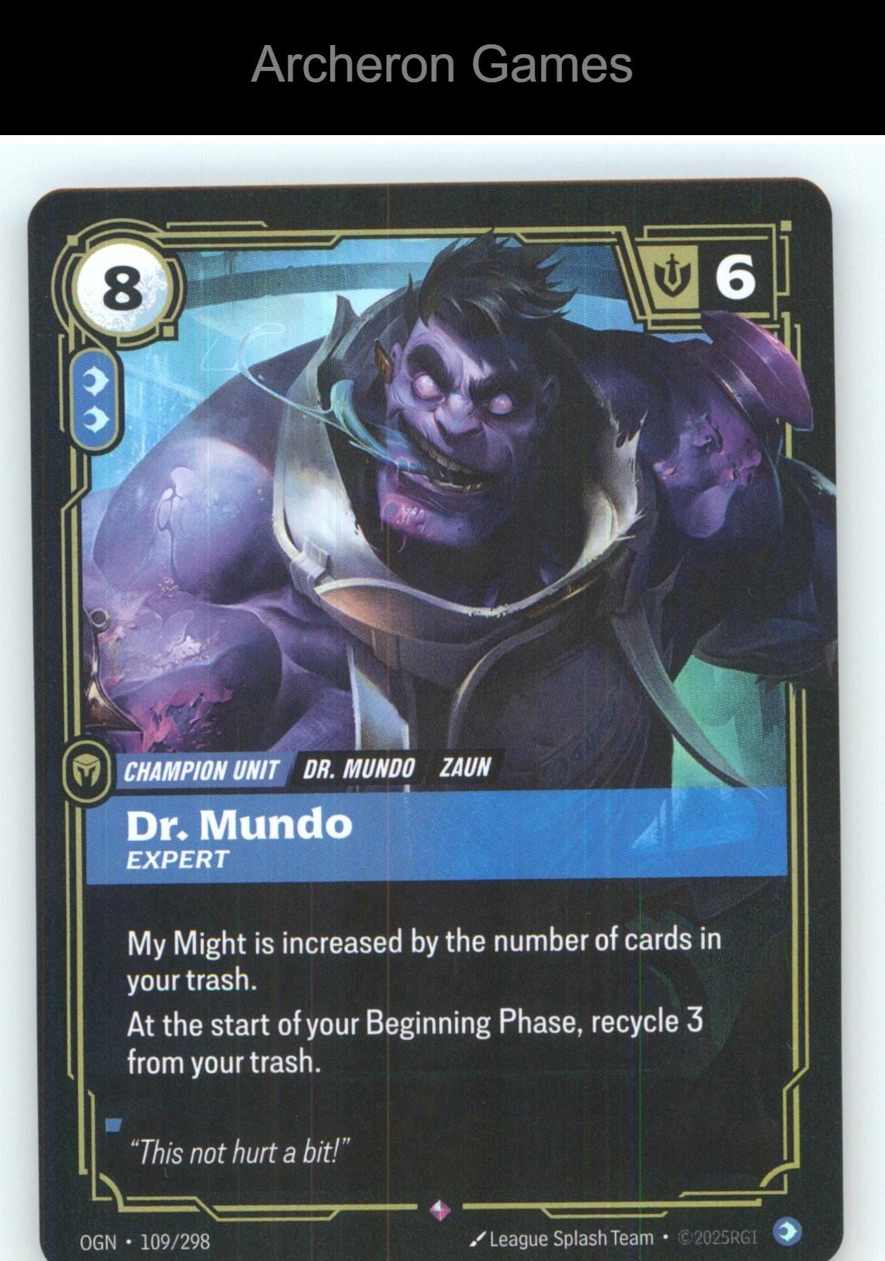 Dr. Mundo - Expert OGN 109/298 R Origins Riftbound Card Foil