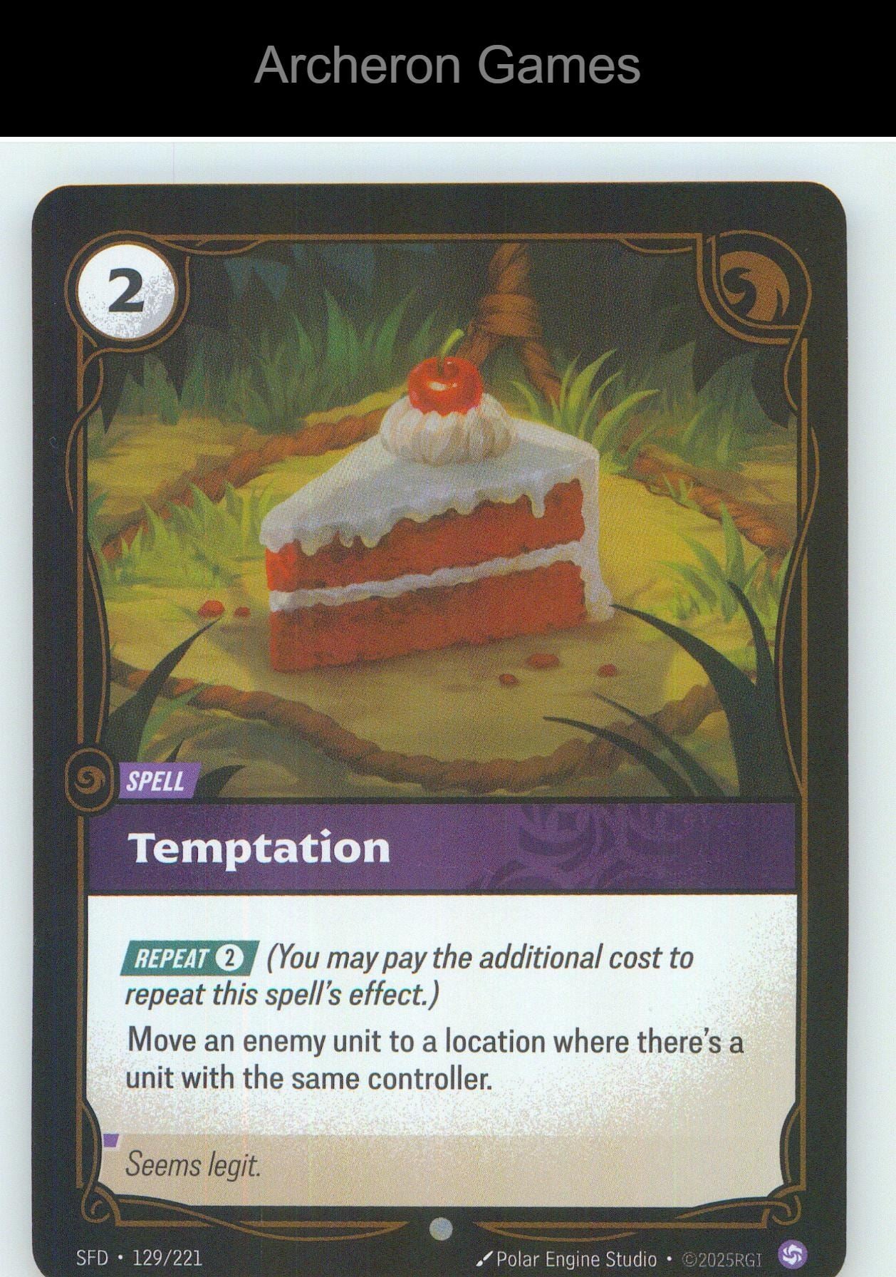 Temptation SFD 129/221 C Spiritforged Riftbound Card