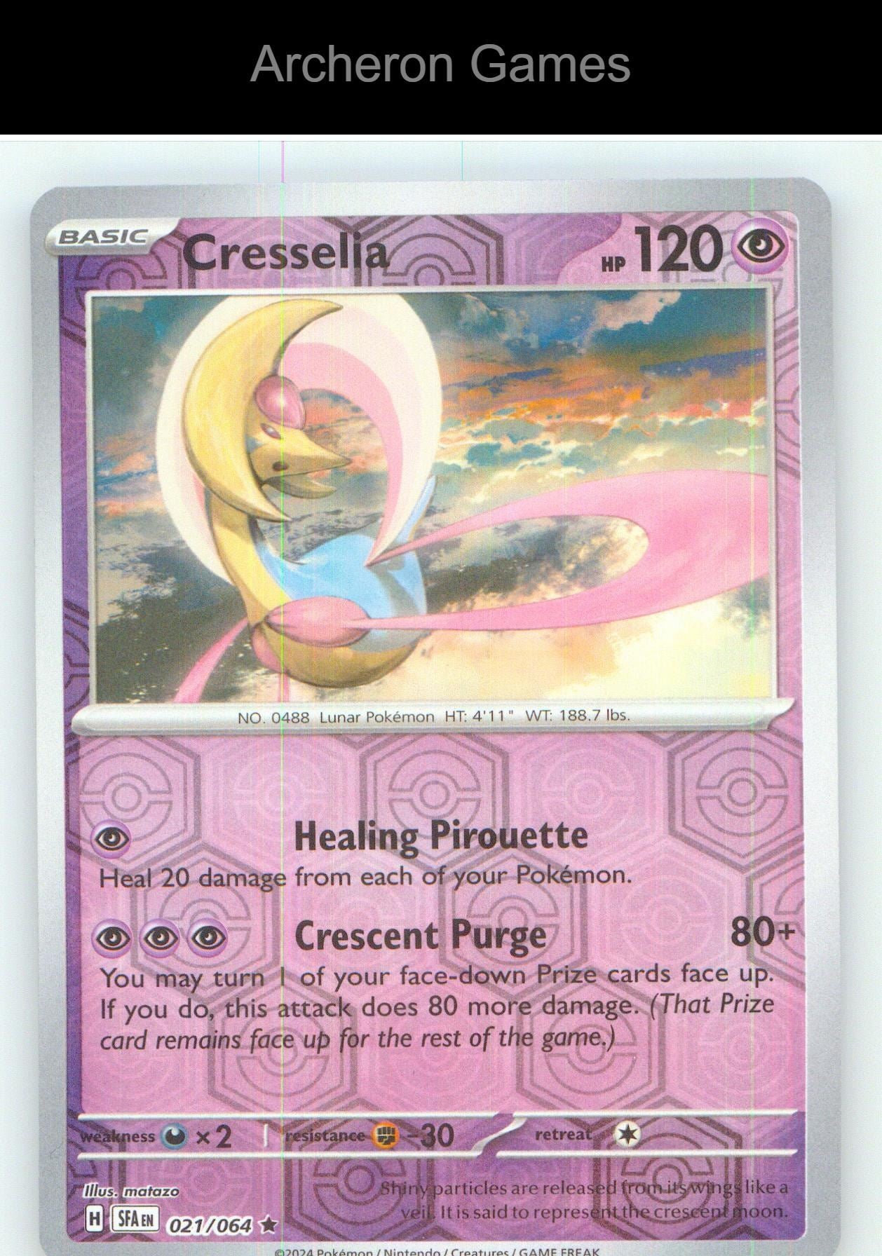 Pokemon Card Cresselia SFA 021/064 R Shrouded Fable Reverse Holo