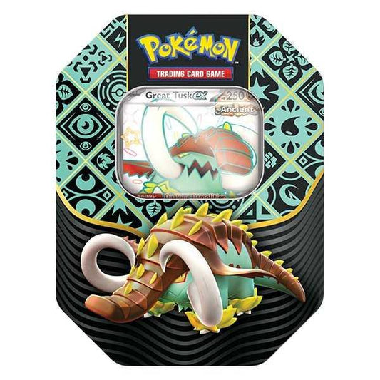 Great Tusk Ex Tin - Paldean Fates - Pokemon TCG - Available from 09/02/24
