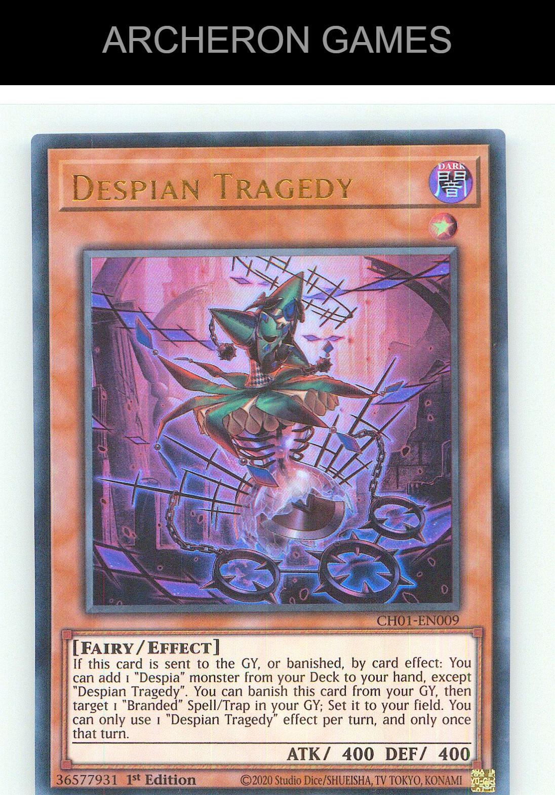 Despian Tragedy Ultra Rare YUGIOH Card 1st Edition
