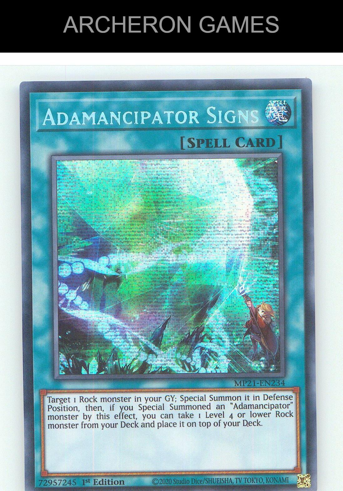 Adamancipator Signs Prismatic Secret Rare YUGIOH Card 1st Edition