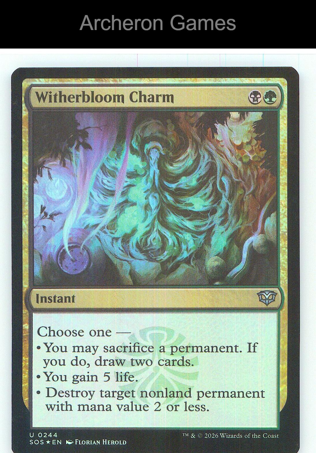 Witherbloom Charm SOS 244 UC MTG Card NM/EX+ Foil