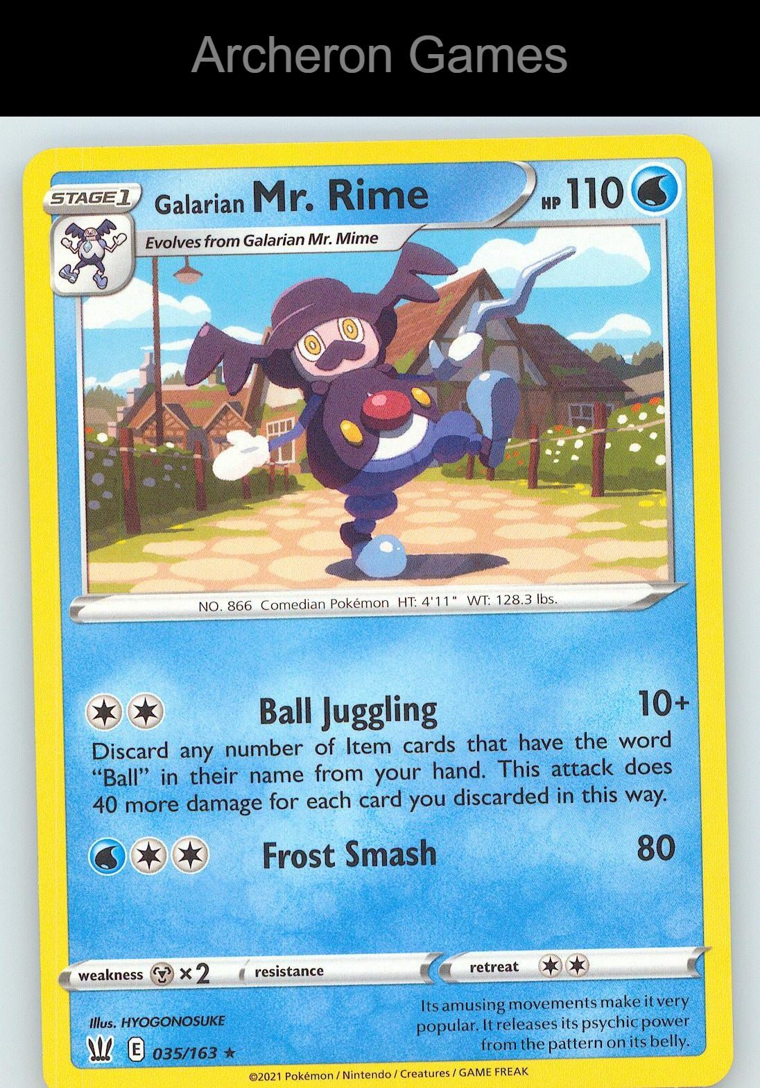 Pokemon Card Galarian Mr. Rime BST 035/163 R Battle Styles
