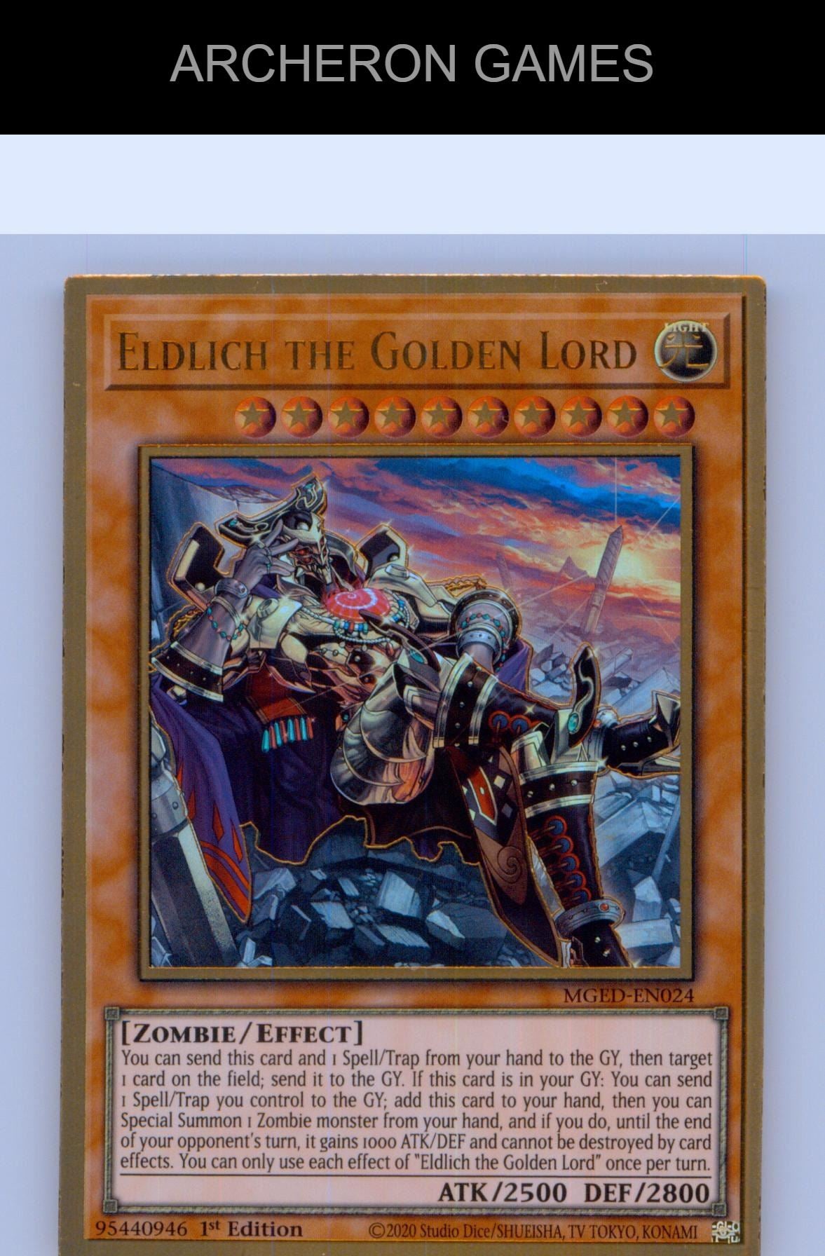 Eldlich the Golden Lord Premium Gold Rare YUGIOH Card 1st Edition