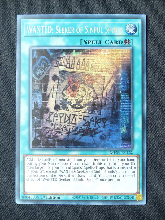 Wanted: Seeker of Sinful Spoils MP24 Secret Rare - 1st ed Yugioh Card #54V