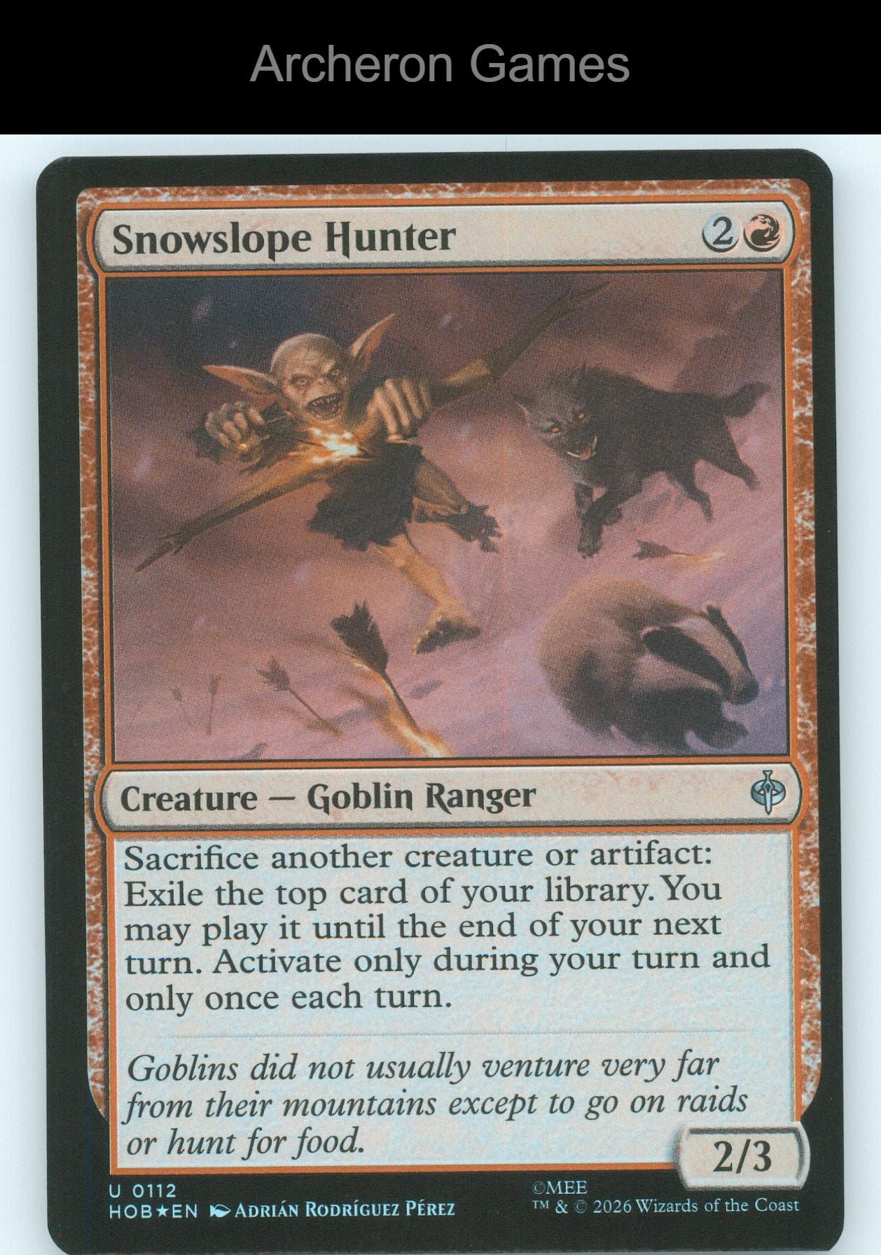 Snowslope Hunter HOB 112 UC MTG Card The Hobbit