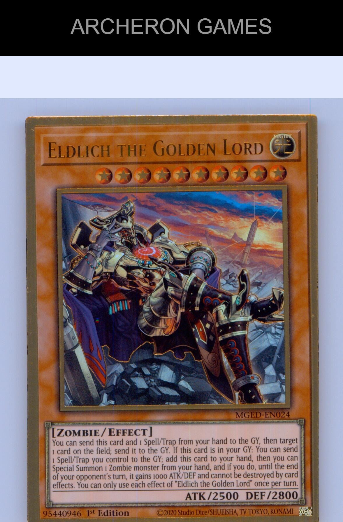 Eldlich the Golden Lord Premium Gold Rare YUGIOH Card 1st Edition
