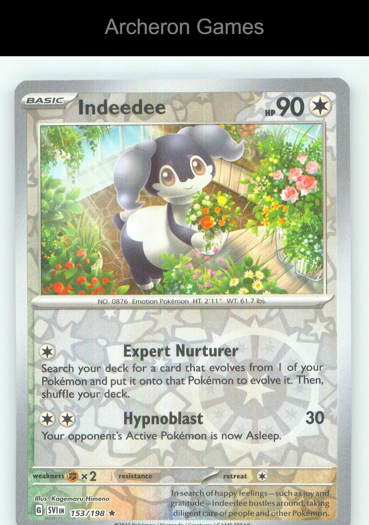 Pokemon Card Indeedee SVI 153/198 R Scarlet & Violet Reverse Holo