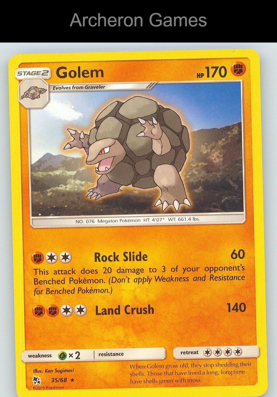 Pokemon Card Golem HIF 35/68 R Hidden Fates