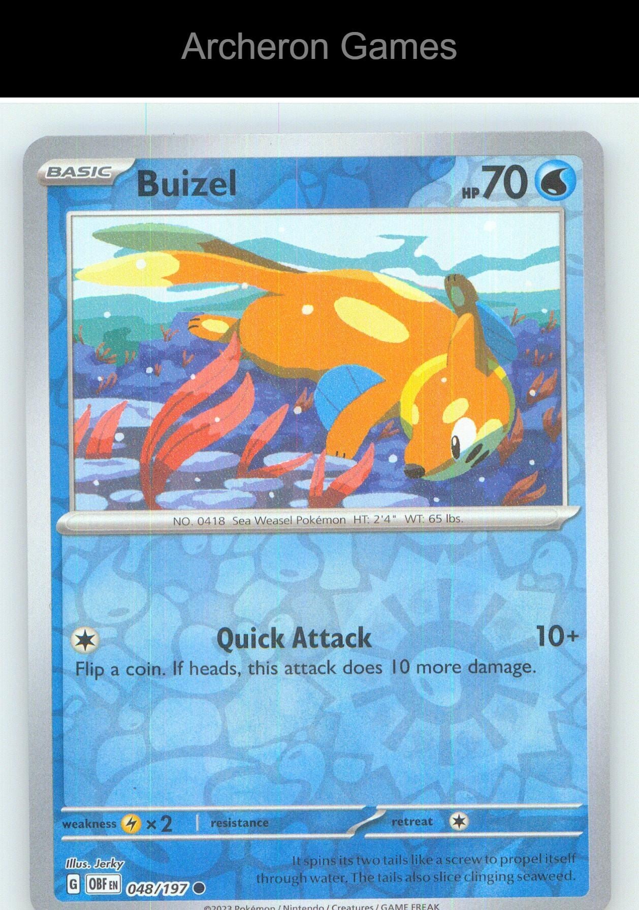 Pokemon Card Buizel OBF 048/197 C Obsidian Flames Reverse Holo