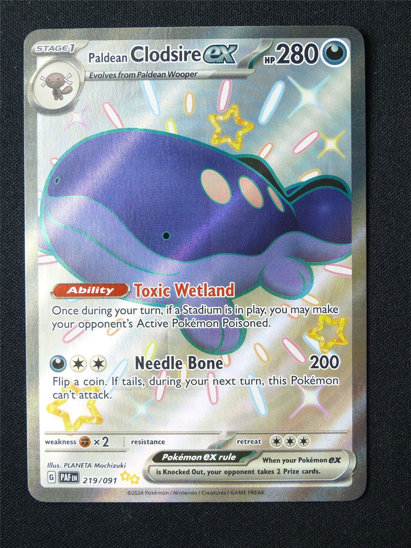 Paldean Clodsire EX 219/081 Textured Holo - Pokemon Card #6UK