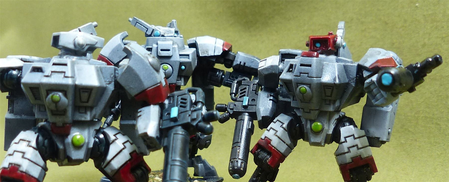 XV8 Crisis Battlesuit Team painted - Tau Empire - Warhammer 40K #1QB
