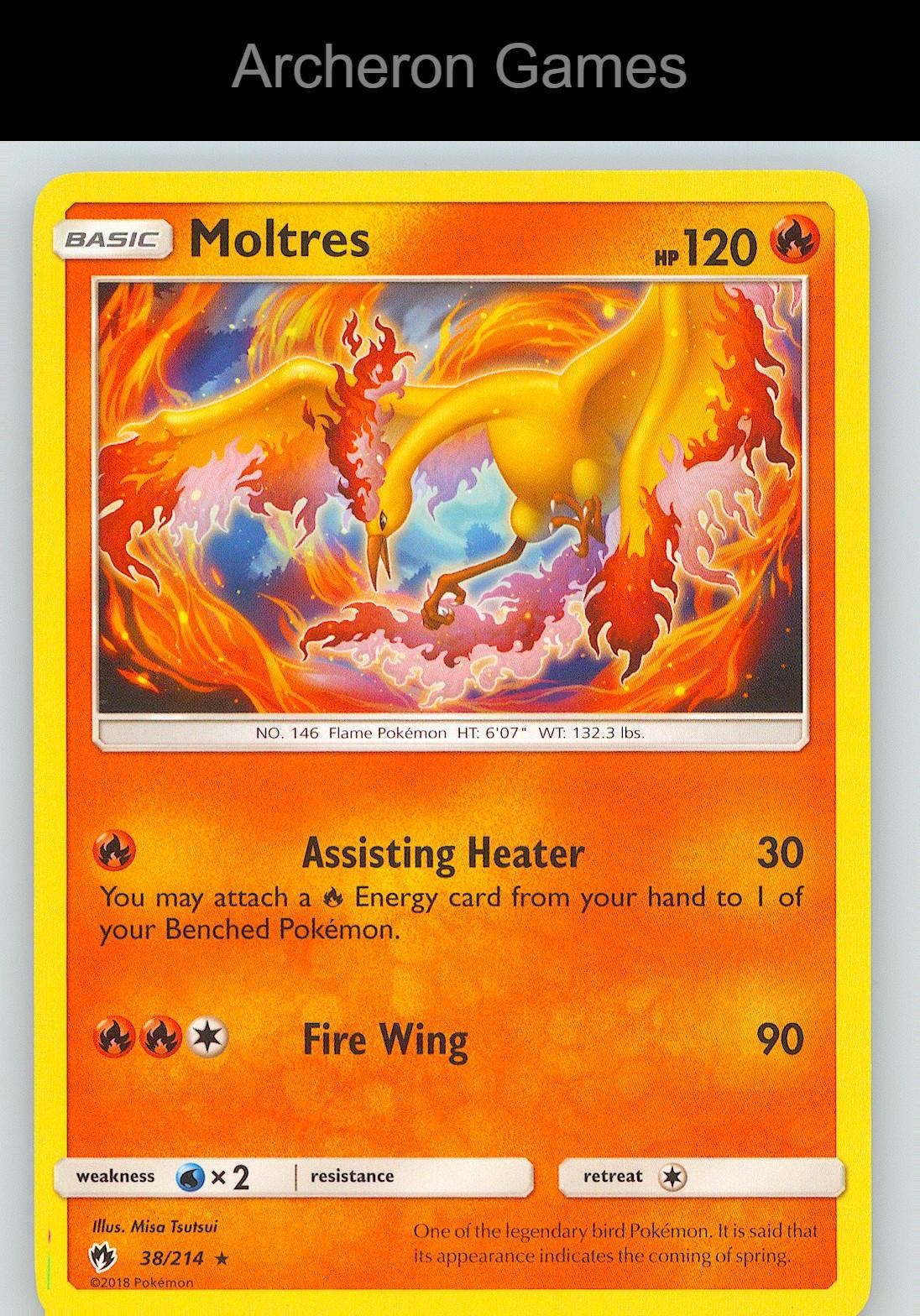 Pokemon Card Moltres LOT 38/214 R Lost Thunder