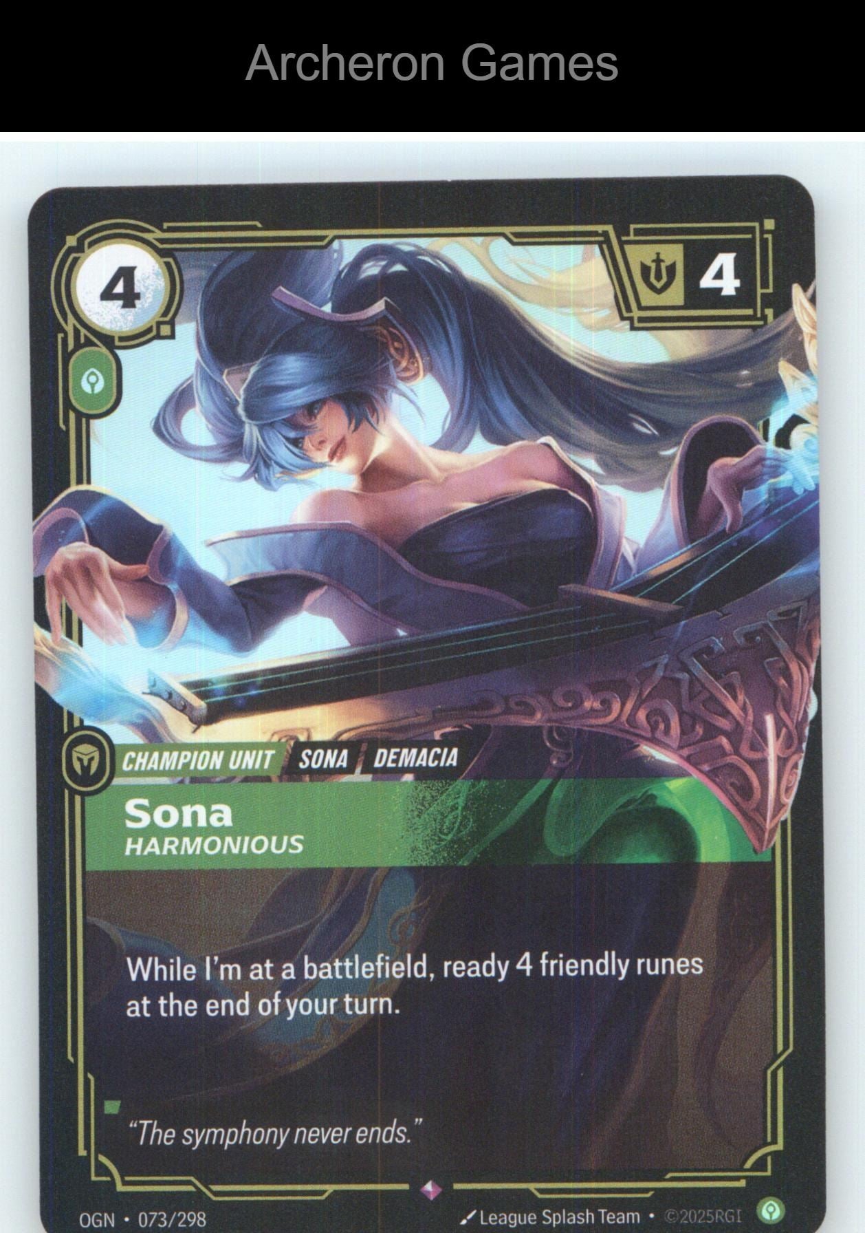 Sona - Harmonious OGN 073/298 R Origins Riftbound Card Foil