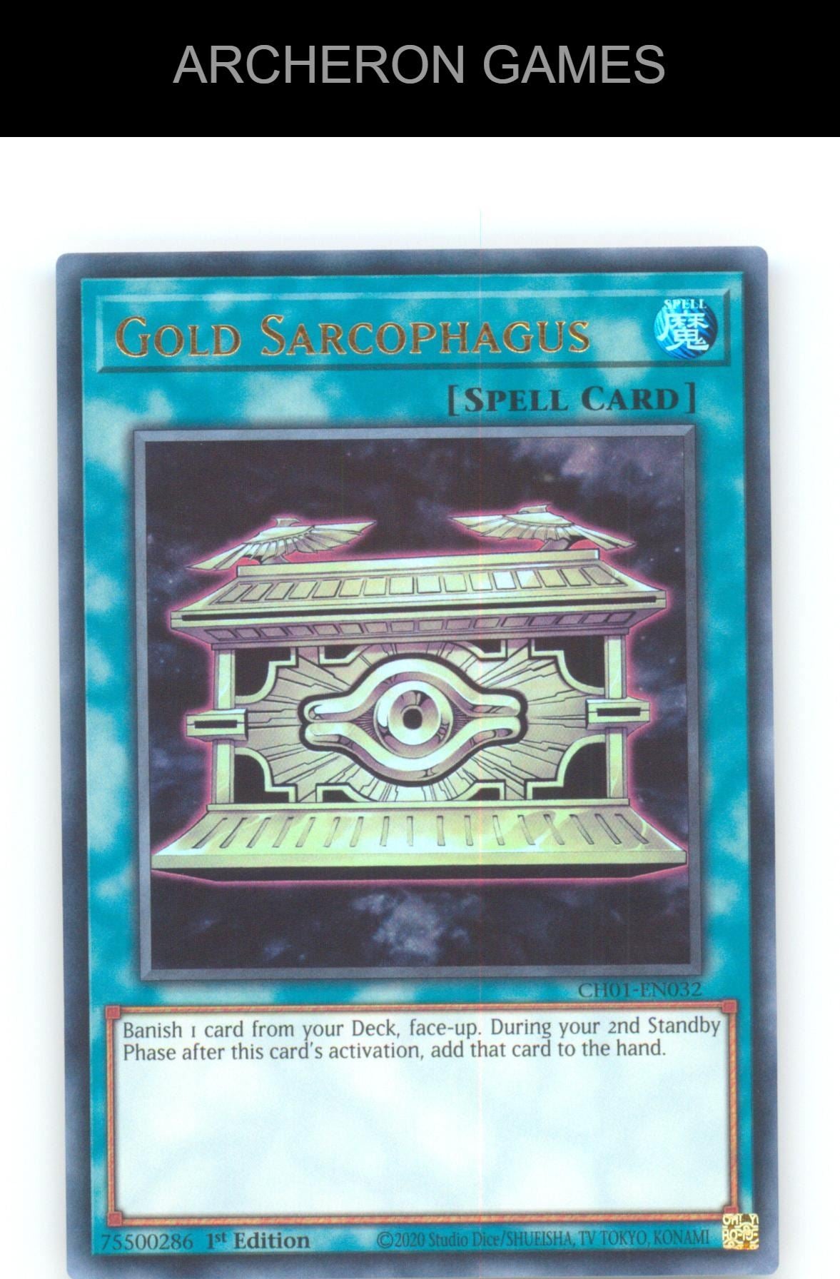 Gold Sarcophagus Ultra Rare YUGIOH Card 1st Edition