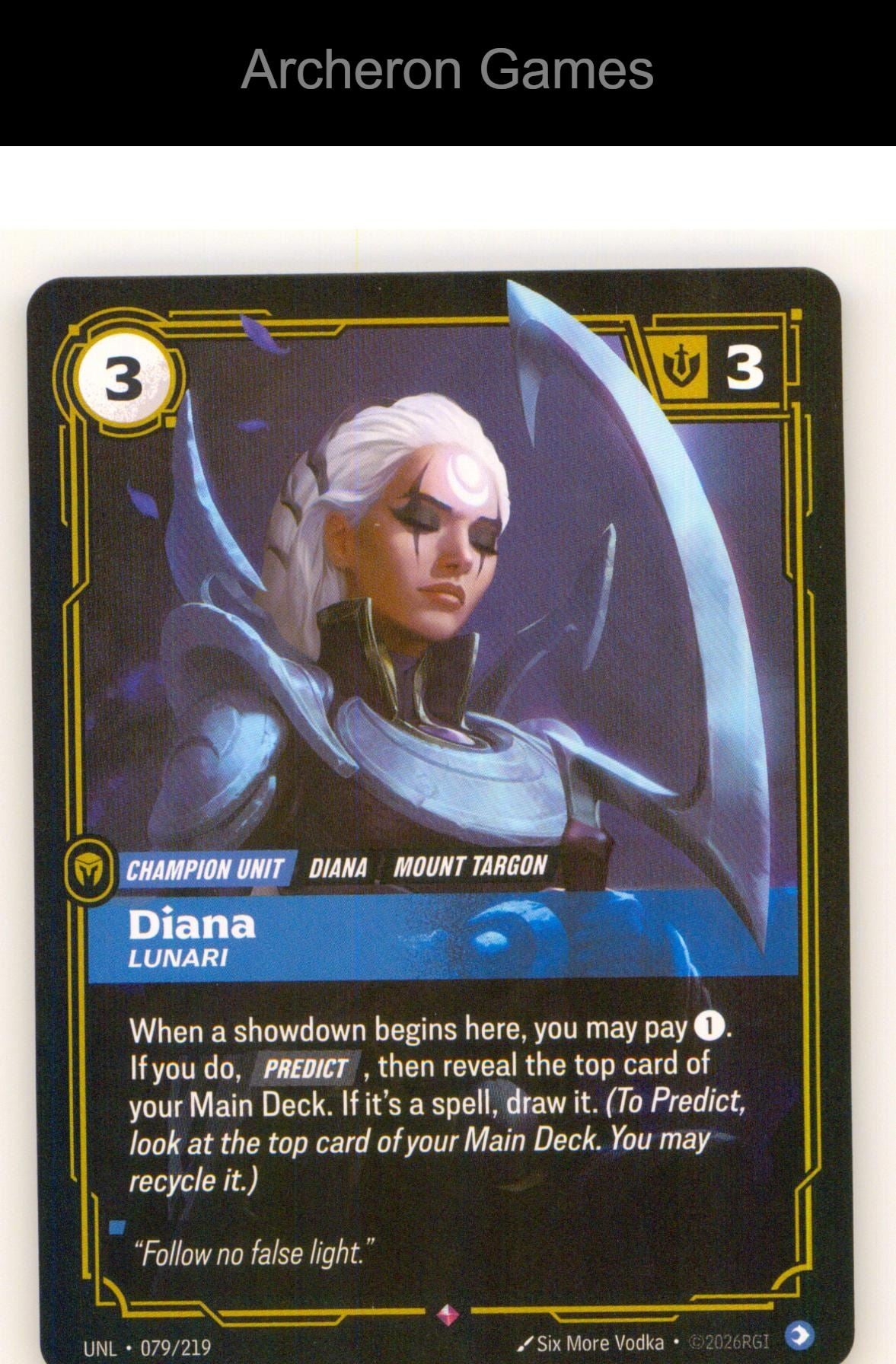 Diana - Lunari UNL 079/219 R Unleashed Riftbound Card