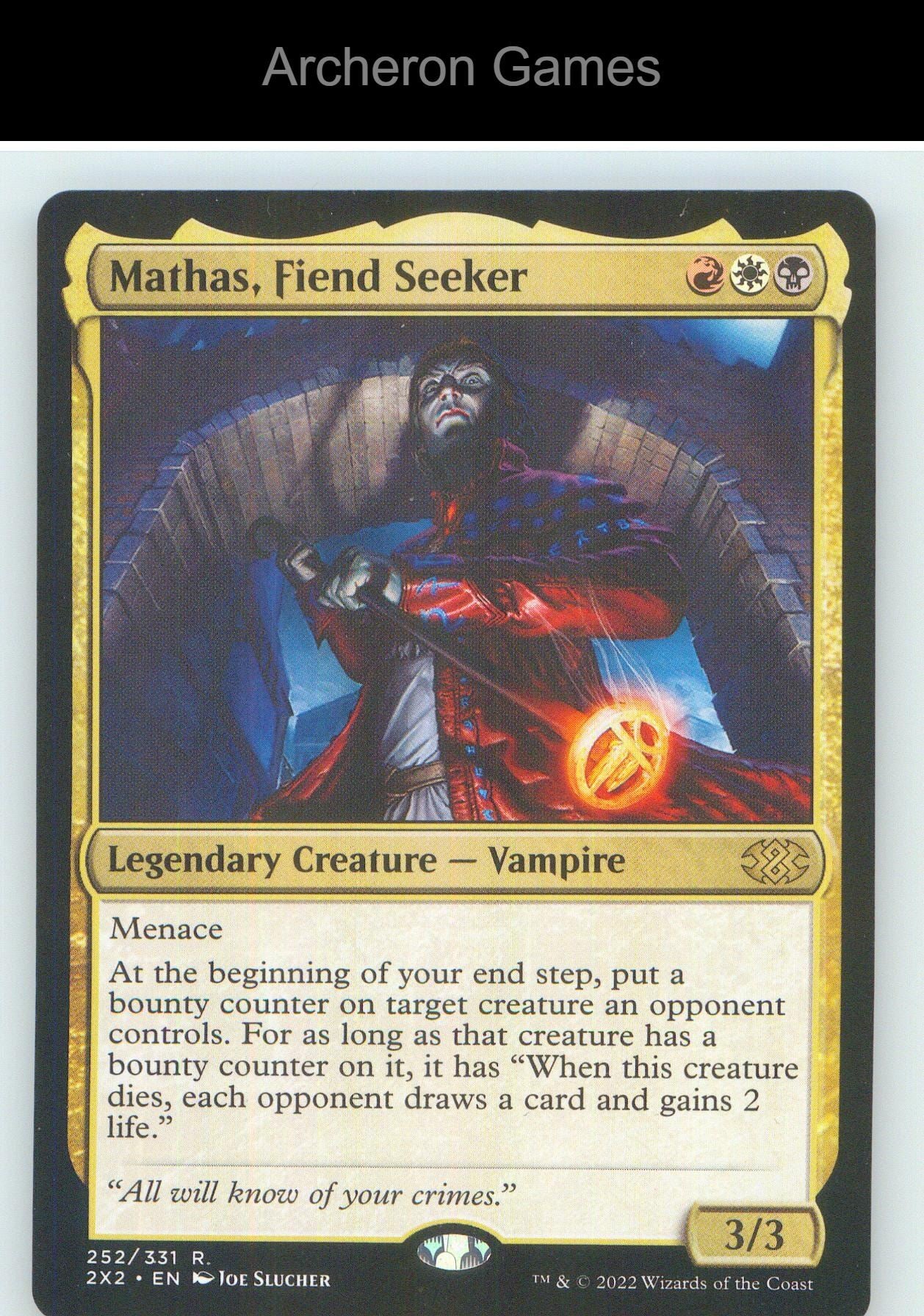 Mathas, Fiend Seeker 2X2 252 R MTG Card NM/EX+