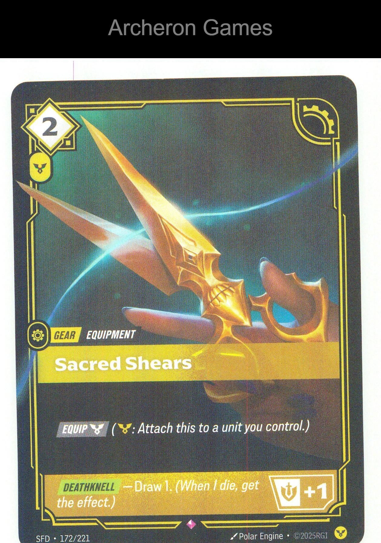 Sacred Shears SFD 172/221 R Spiritforged Riftbound Card Foil