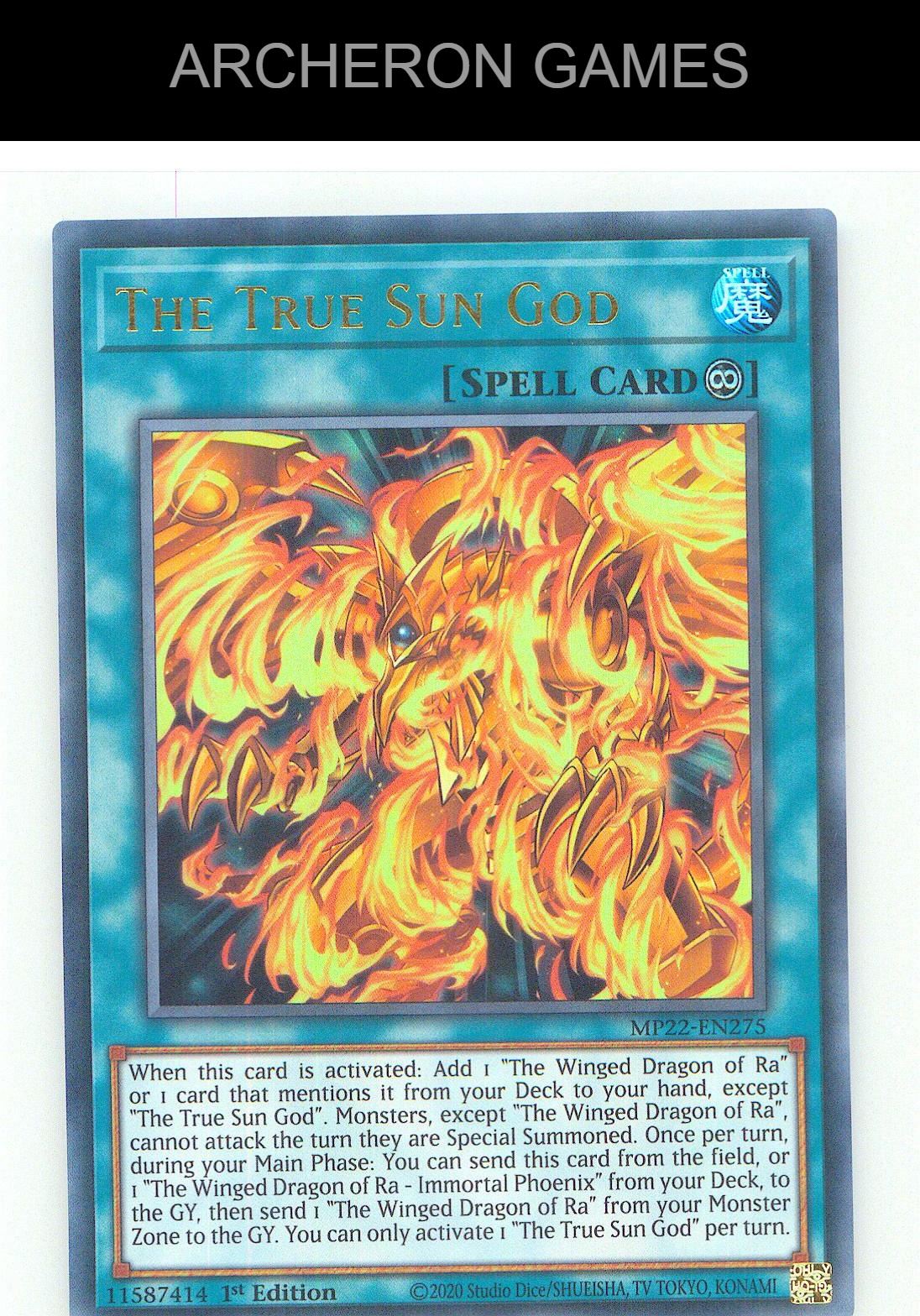 The True Sun God Ultra Rare YUGIOH Card 1st Edition