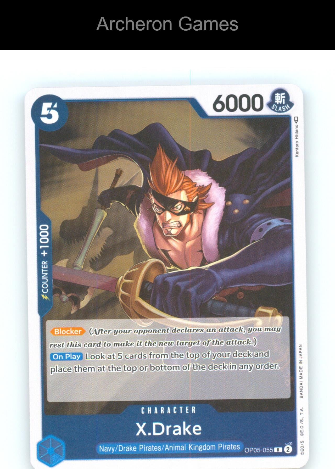 X.Drake OP05-055 R One Piece Card NM/EX+ Foil