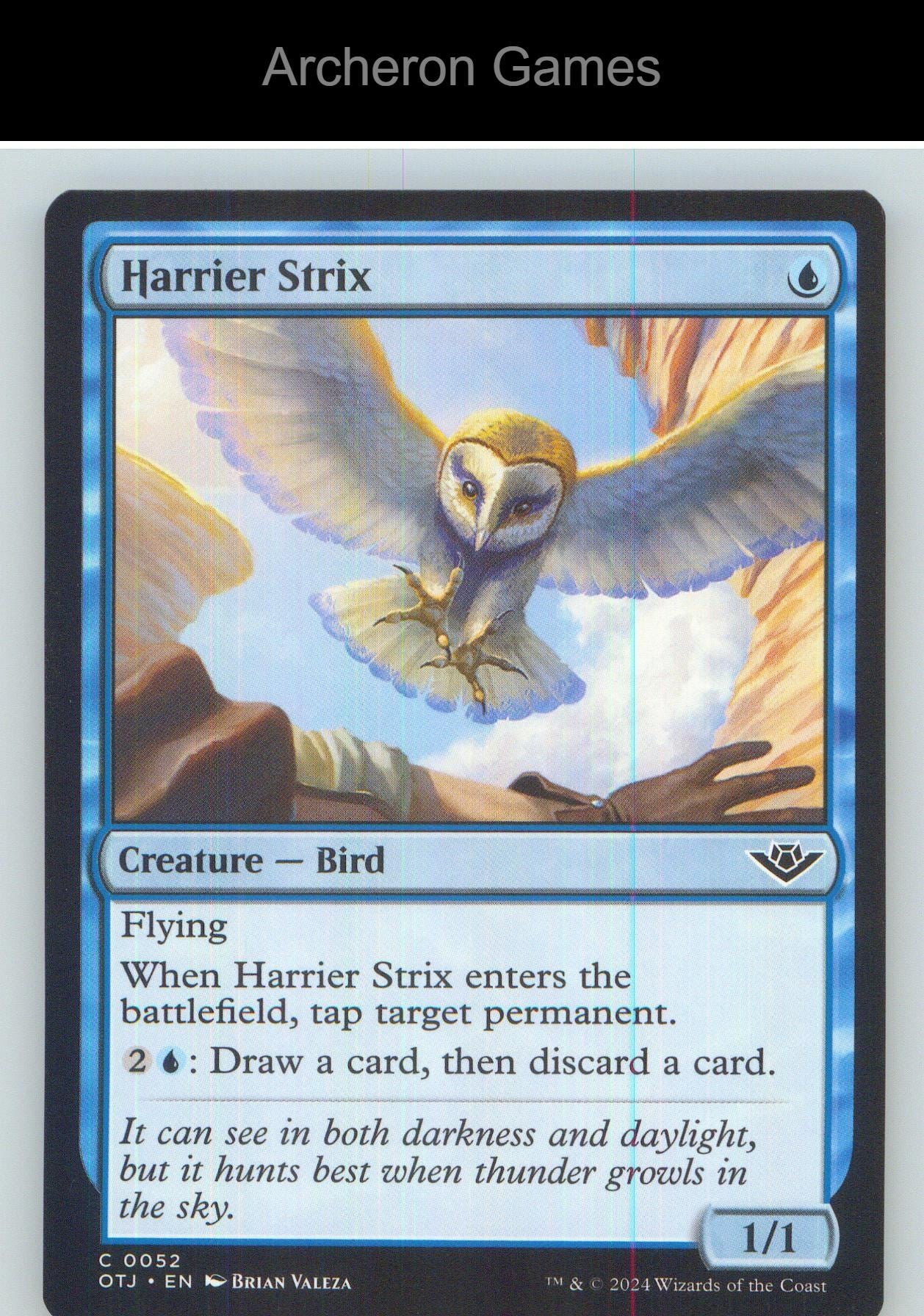 Harrier Strix OTJ 52 C MTG Card NM/EX+